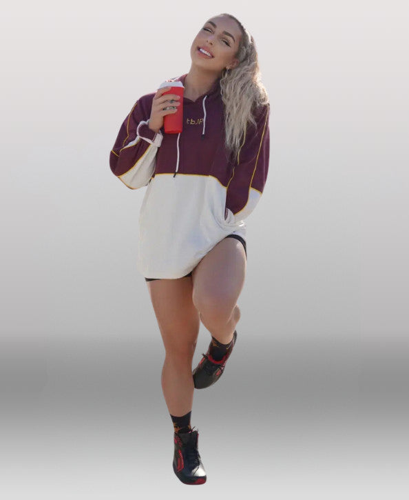 TBJP Maroon & White 2 Tone Pullover Hoodie
