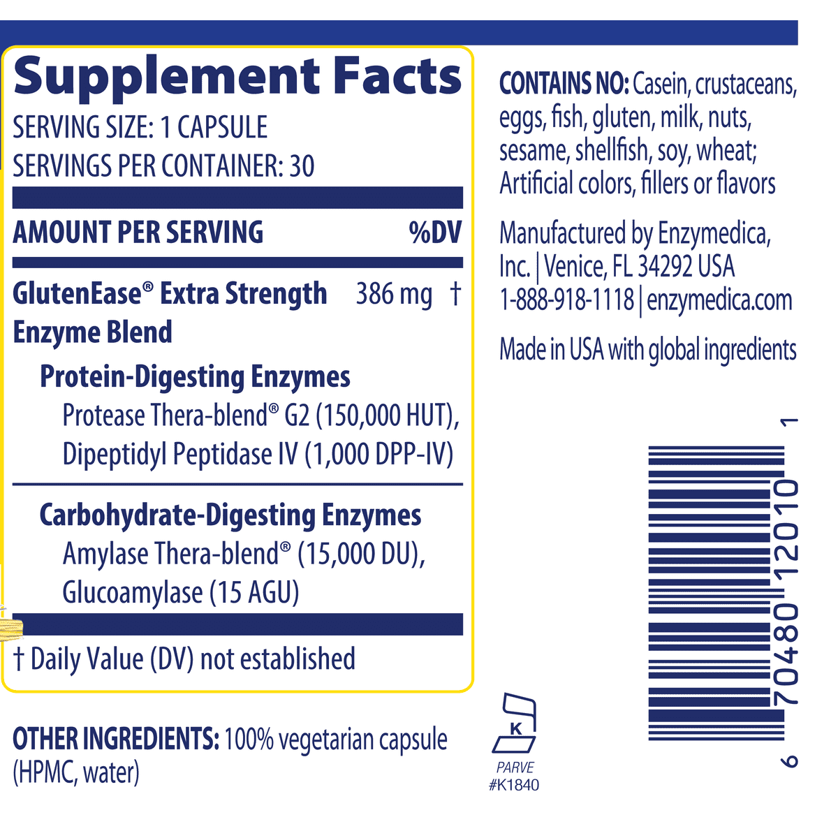 GlutenEase Ekstra strength - Enzymedica