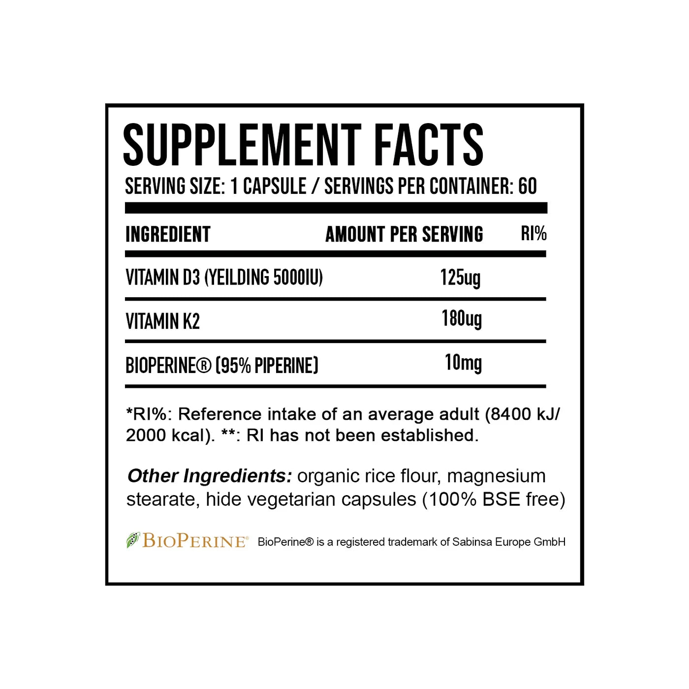 DNA Vitamin D3 & K2